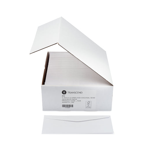 4-1/8 x 9-1/2 Transcend Commercial Envelopes White Wove  #10 -Regular Gum - 24 lb. - Mailers Direct™