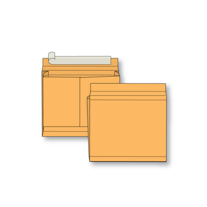 10 x 12 x 2 Brown Kraft Booklet / Open Side Expansion Envelopes - Zip Stick® - 40 lb. - Mailers Direct™
